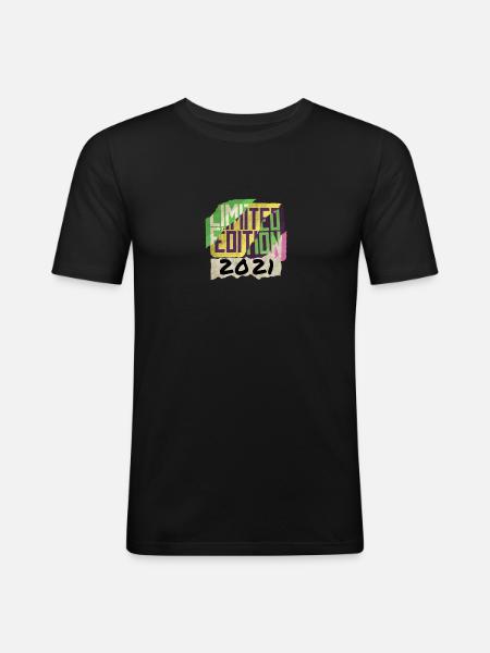 Limited Edition 2021 Graffiti - Männer Slim Fit T-Shirt - Schwarz