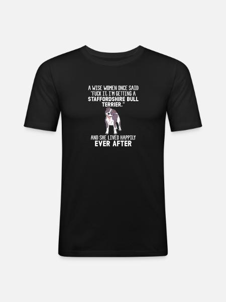 American Staffordshire Bull Terrier Staffy Dog - Men's Slim Fit T-Shirt - black