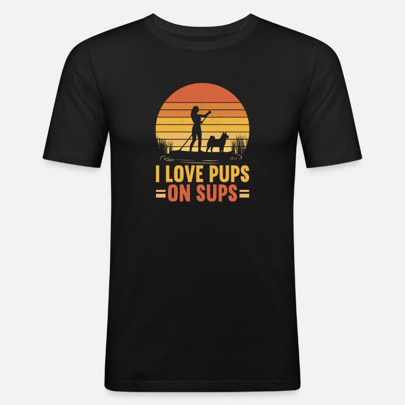 SUP Paddle Board Paddleboarding - Männer Slim Fit T-Shirt - Schwarz