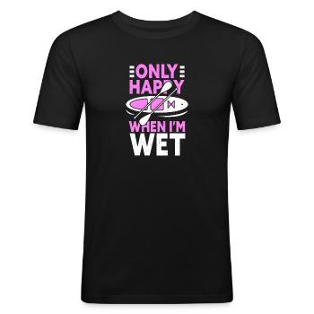 SUP Paddle Board Paddleboarding - Männer Slim Fit T-Shirt - Schwarz - Vorne - Nik (191cm)