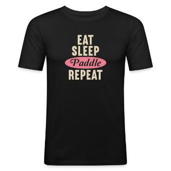 SUP Paddle Board Paddleboarding - Männer Slim Fit T-Shirt - Schwarz - Vorne - Nik (191cm)