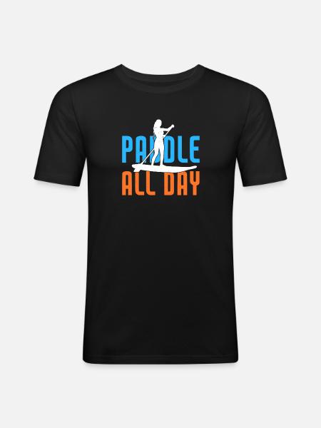 SUP Paddle Board Paddleboarding - Men's Slim Fit T-Shirt - black