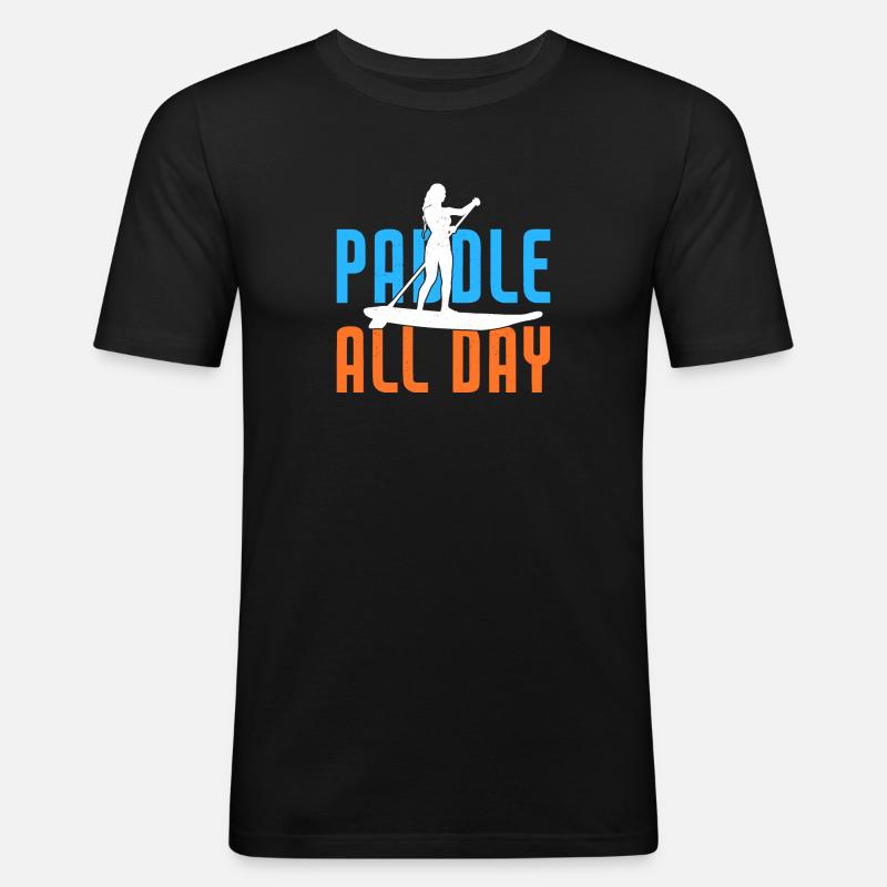 SUP Paddle Board Paddleboard - T-shirt près du corps Homme - noir