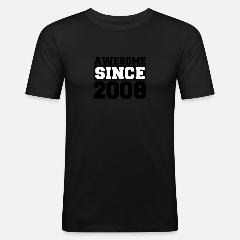 Awesome since 2008 - Männer Slim Fit T-Shirt - Schwarz