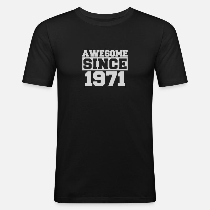 Awesome since 1971 - Männer Slim Fit T-Shirt - Schwarz