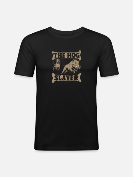 Chasse au sanglier chasseur sanglier - T-shirt près du corps Homme - noir