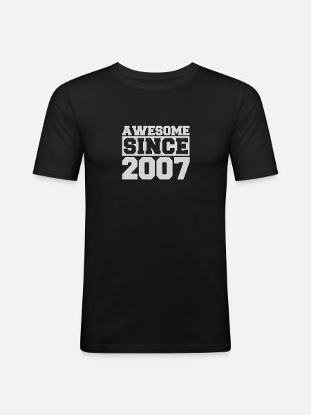 Awesome since 2007 - Men's Slim Fit T-Shirt - black