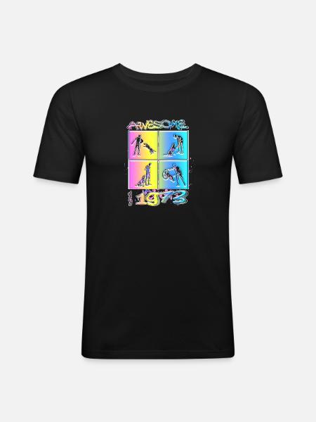 Awesome since 1973. Agility, Hundetraining - Men's Slim Fit T-Shirt - black