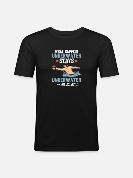 Waterpolo Wasserball - Mannen slim fit T-shirt - zwart