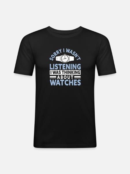 Watch Collector Watch Watchmaker - Men's Slim Fit T-Shirt - black