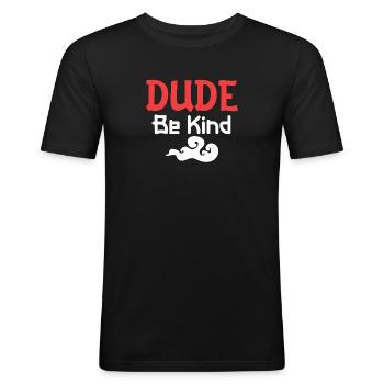 Dude Be Child - T-shirt près du corps Homme - noir - Devant - Nik (191cm)
