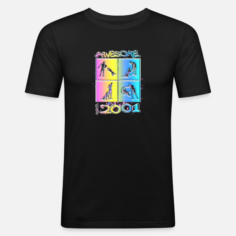 Awesome since 2001. Agility, Hundetraining - Men's Slim Fit T-Shirt - black
