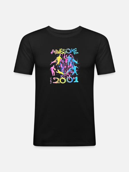 Awesome since 2001. Agility, Hundetraining - Men's Slim Fit T-Shirt - black