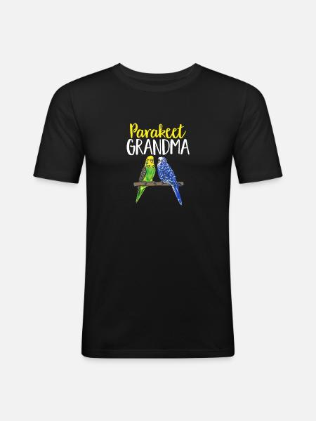 Budgerigar Parakeet Bird Pet Gift - Men's Slim Fit T-Shirt - black