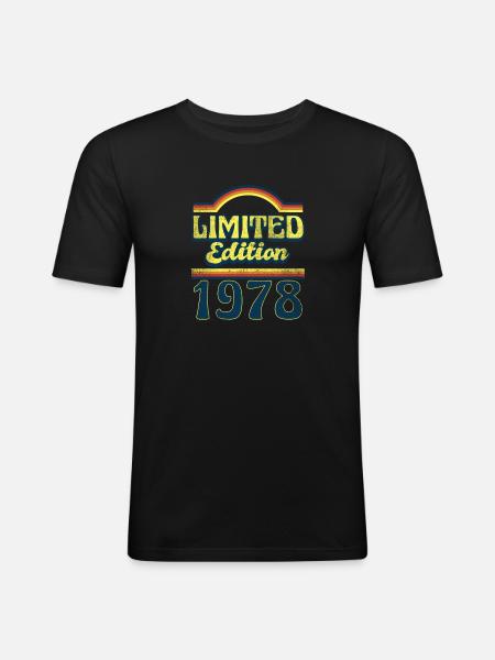 Edition Limitée 1978 Millésime - T-shirt près du corps Homme - noir