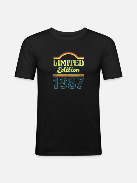 Edition Limitée Millésime 1987 - T-shirt près du corps Homme - noir