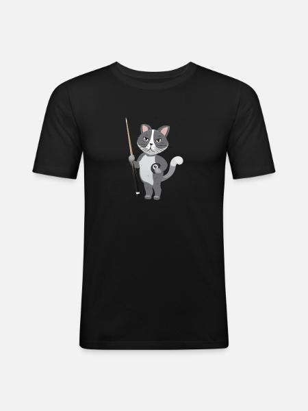 Snooker Pool Billiards - Men's Slim Fit T-Shirt - black