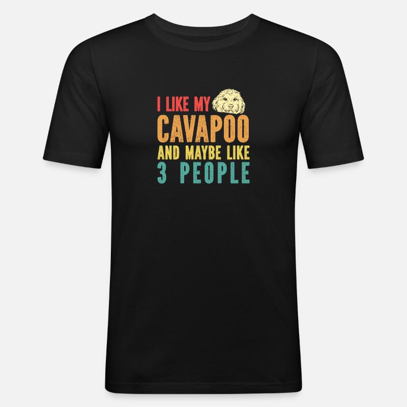Cavapoo Cavoodle Capoodle Chien - T-shirt près du corps Homme - noir