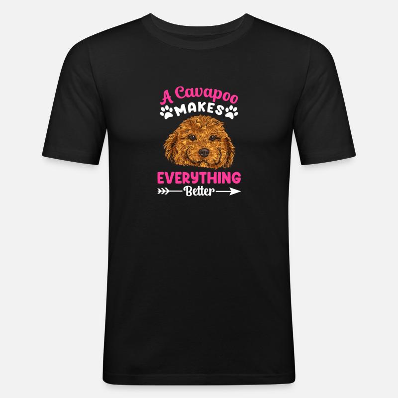 Cavapoo Cavoodle Capoodle Chien - T-shirt près du corps Homme - noir