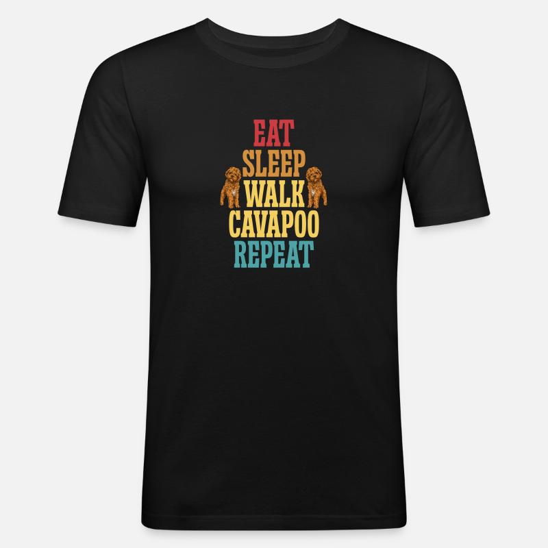 Cavapoo Cavoodle Capoodle Chien - T-shirt près du corps Homme - noir
