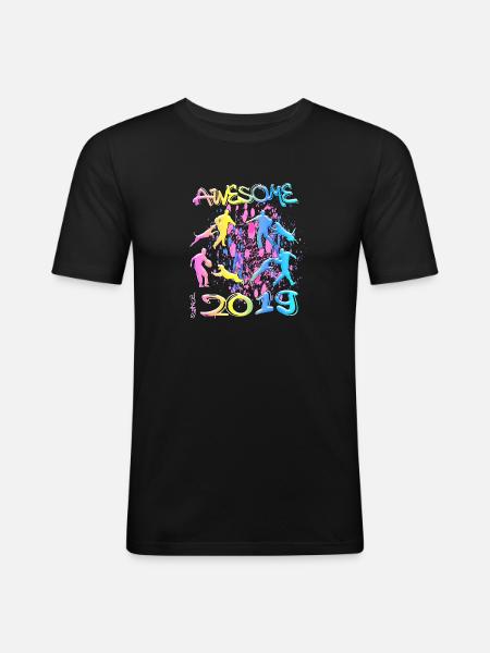 Awesome since 2019. Agility, Hundetraining - Men's Slim Fit T-Shirt - black