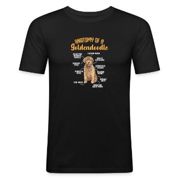 Goldendoodle Doodle Hund - Männer Slim Fit T-Shirt - Schwarz - Vorne - Nik (191cm)