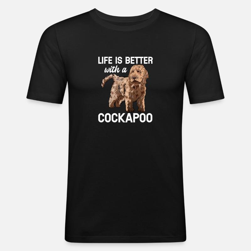 Cockapoo Hund - Männer Slim Fit T-Shirt - Schwarz