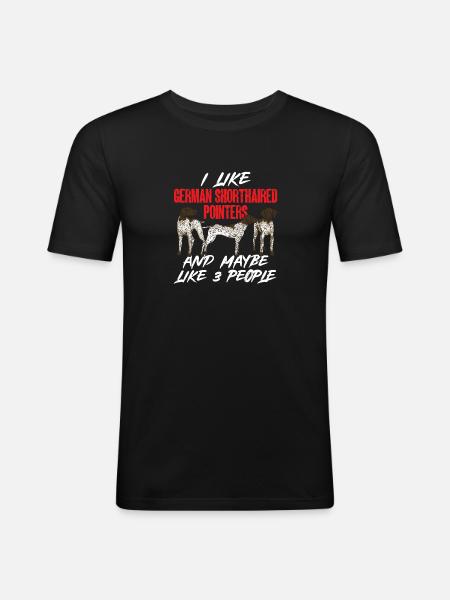 German Shorthair GSP Dog - Men's Slim Fit T-Shirt - black