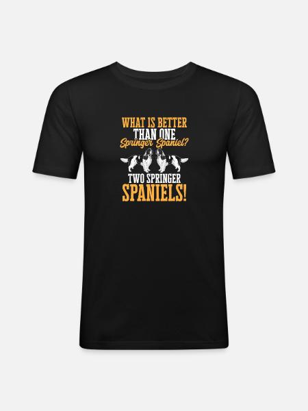 English Springer Spaniel Dog - Men's Slim Fit T-Shirt - black