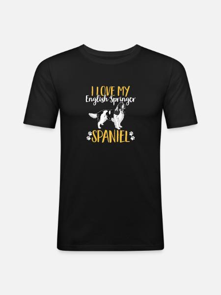 English Springer Spaniel Dog - Men's Slim Fit T-Shirt - black