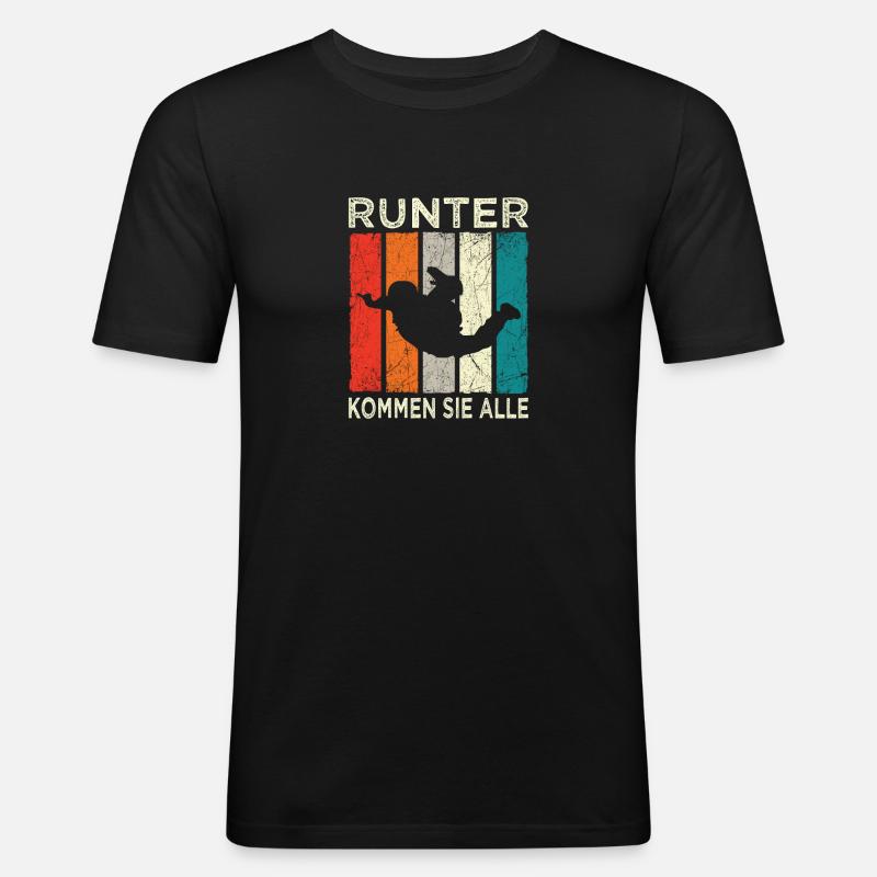 Skydive Skydiver Fallschirmspringer Fallschirm - Männer Slim Fit T-Shirt - Schwarz