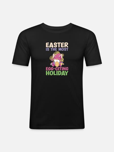 Easter Day Egg Painting - Men's Slim Fit T-Shirt - black