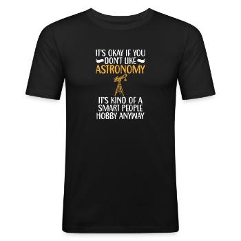 Astronomie pour astronomes Etude de - T-shirt près du corps Homme - noir - Devant - Nik (191cm)