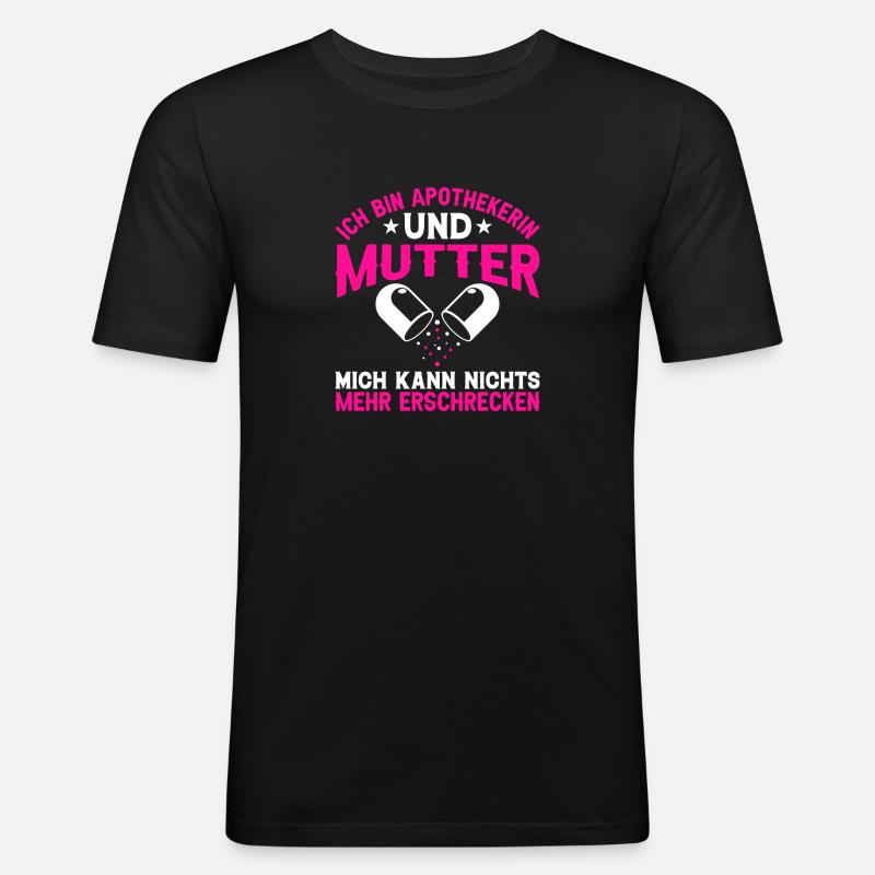 Mutter Apothekerin Geschenk - Männer Slim Fit T-Shirt - Schwarz