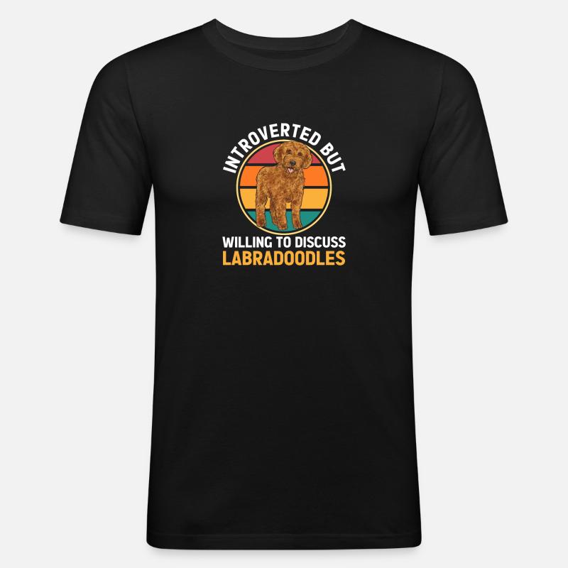 Labradoodle Hund - Männer Slim Fit T-Shirt - Schwarz
