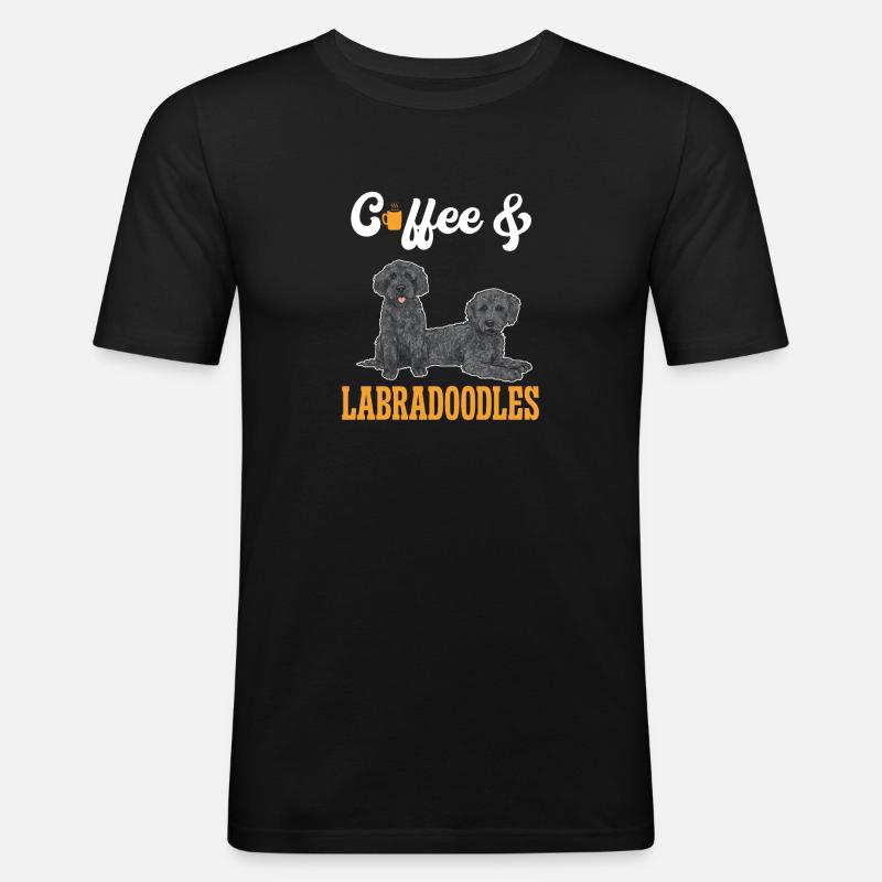 Labradoodle Hund - Männer Slim Fit T-Shirt - Schwarz