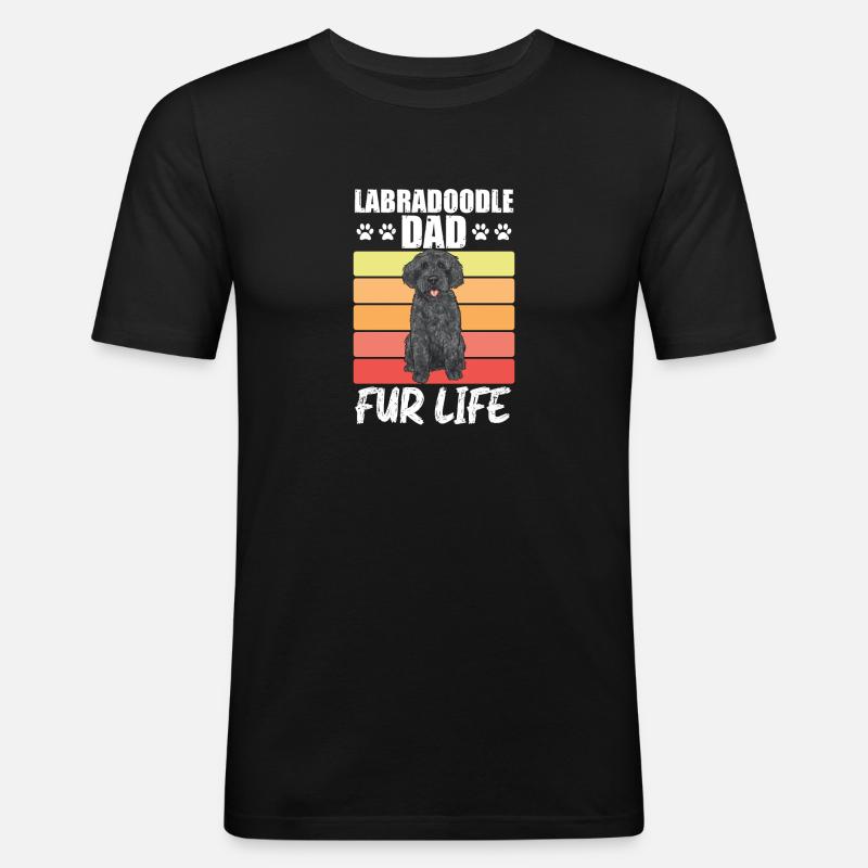 Labradoodle Hund - Männer Slim Fit T-Shirt - Schwarz
