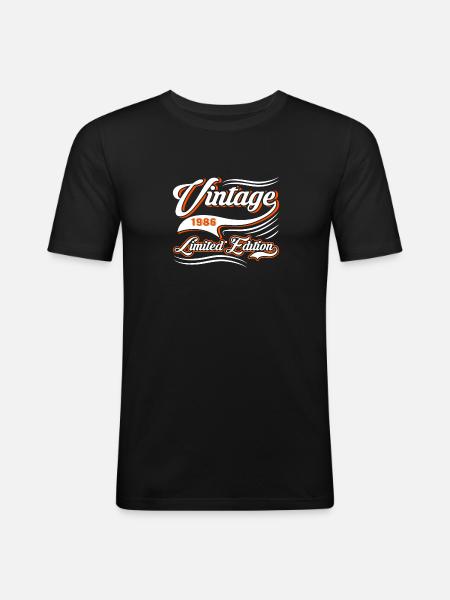 Edition Limitée Millésime 1986 - T-shirt près du corps Homme - noir