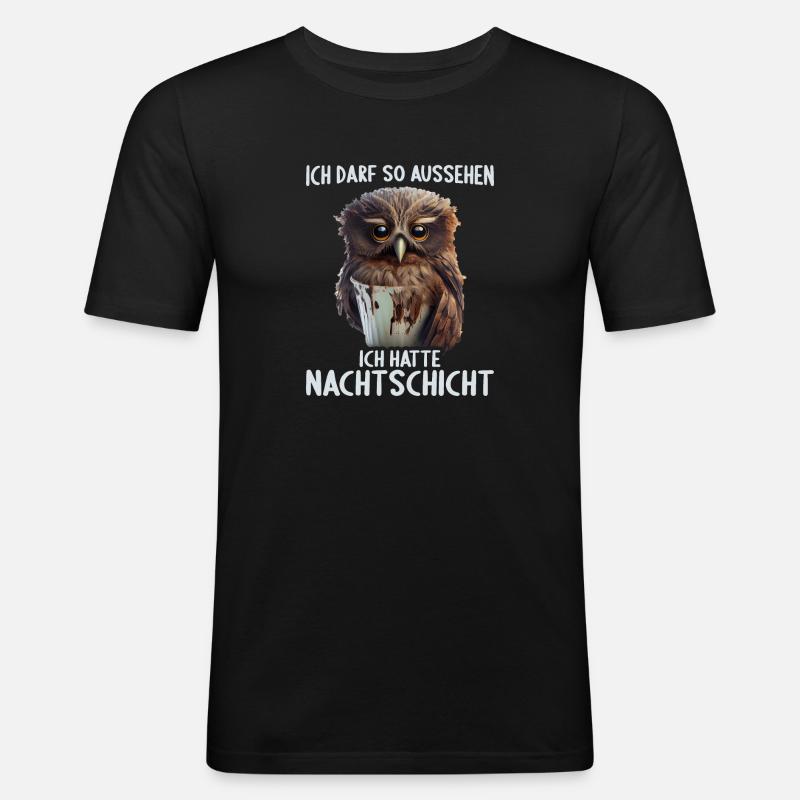 Nachtschicht Dienst Krankenschwester Pflegekraft - Männer Slim Fit T-Shirt - Schwarz