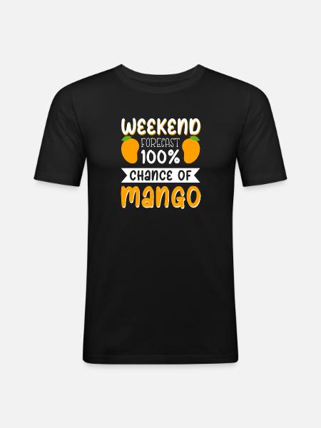 Wochenendprognose - 100% Chance auf Mango - Männer Slim Fit T-Shirt - Schwarz