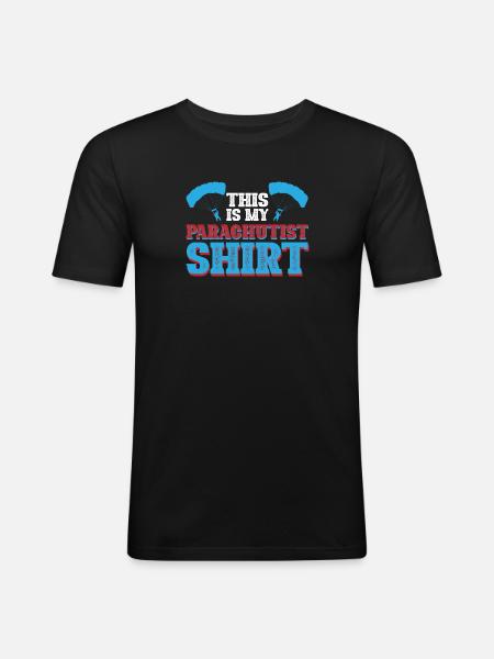 This Is My Parachutist Shirt - Men's Slim Fit T-Shirt - black