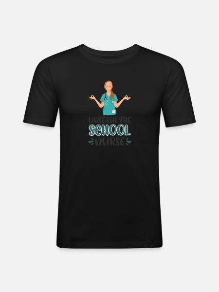 Entfessle die Schulkrankenschwester - Männer Slim Fit T-Shirt - Schwarz