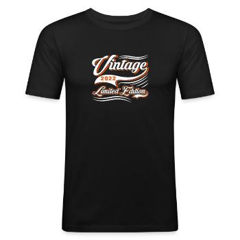 Limited Edition 2022 Vintage - Men's Slim Fit T-Shirt - black - Front - Nik (191cm)