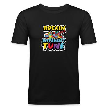 Rocking to A Different Tune Musician Music Lovers - Men's Slim Fit T-Shirt - black - Front - Nik (191cm)