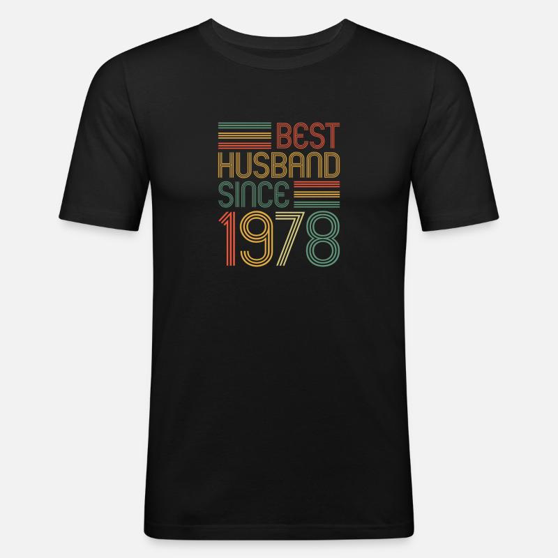 45. Hochzeitstag Bester Ehemann seit 1978 - Männer Slim Fit T-Shirt - Schwarz