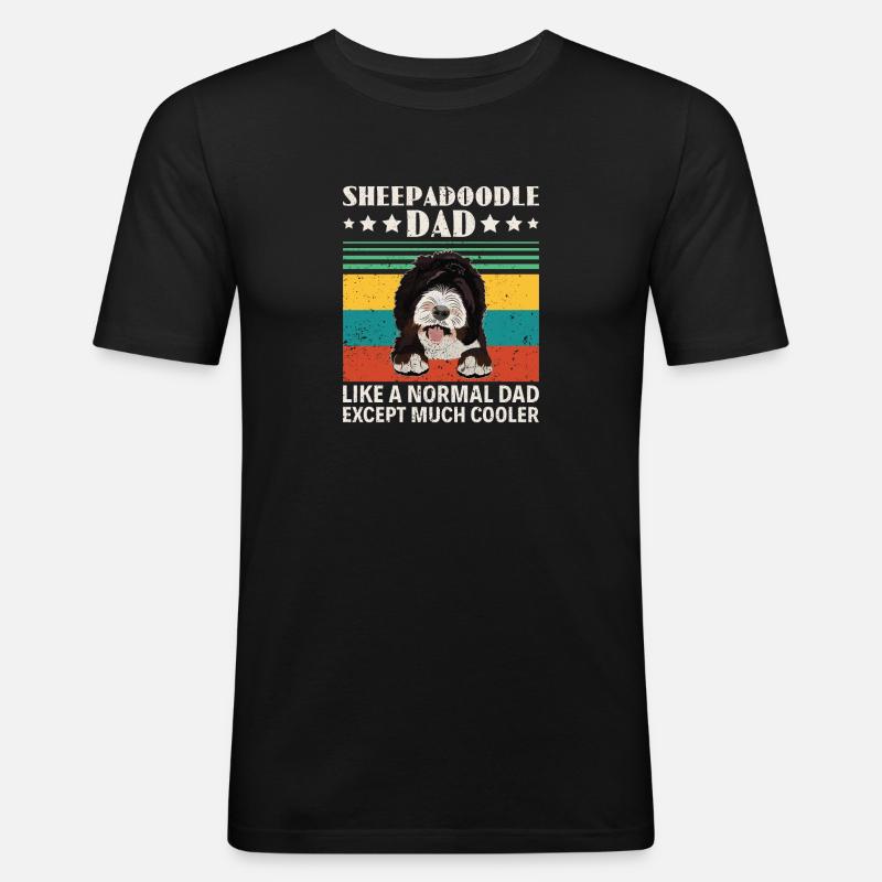 Sheepadoodle Doodle Hund - Männer Slim Fit T-Shirt - Schwarz