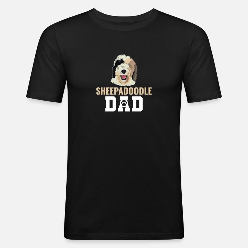 Sheepadoodle Doodle Hund - Männer Slim Fit T-Shirt - Schwarz