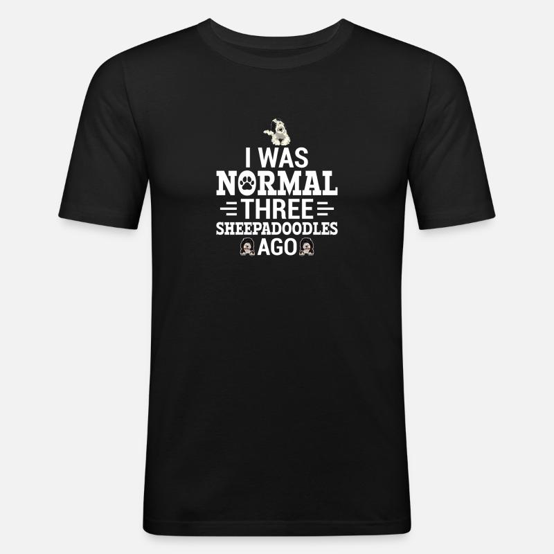 Sheepadoodle Doodle Dog - T-shirt près du corps Homme - noir