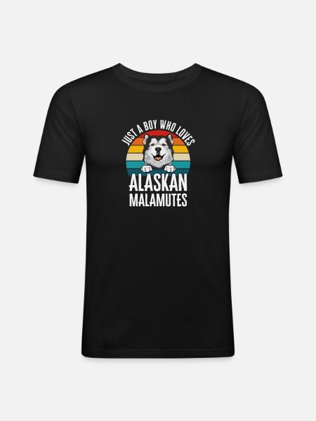 Chien Malamute d’Alaska - T-shirt près du corps Homme - noir