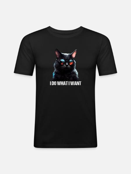 Cat Killing Jeg gør hvad jeg vil Kat - Herre Slim Fit T-Shirt - sort